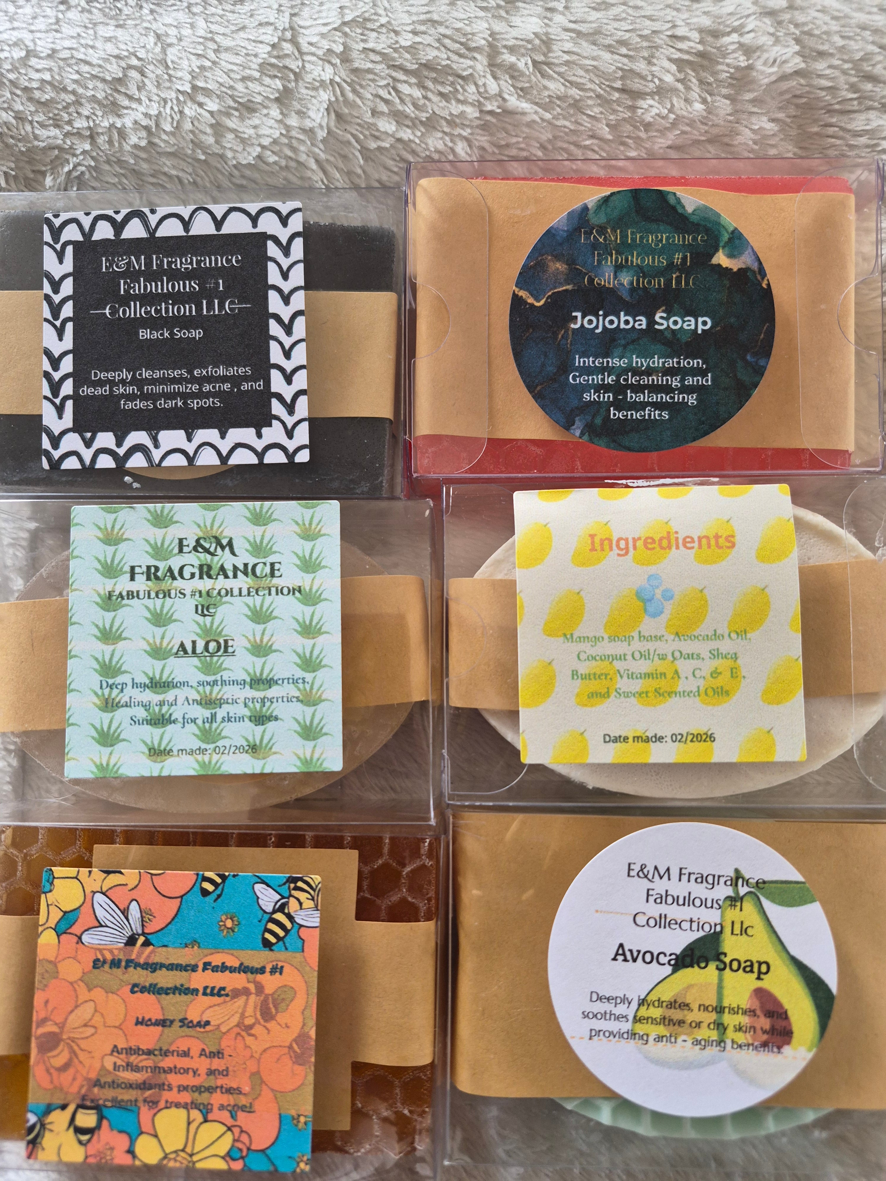 Handcrafted Black Soap Bar with Aloe and Honey